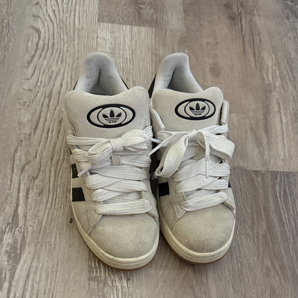 Adidas Kids White and Black Sneakers with Logo